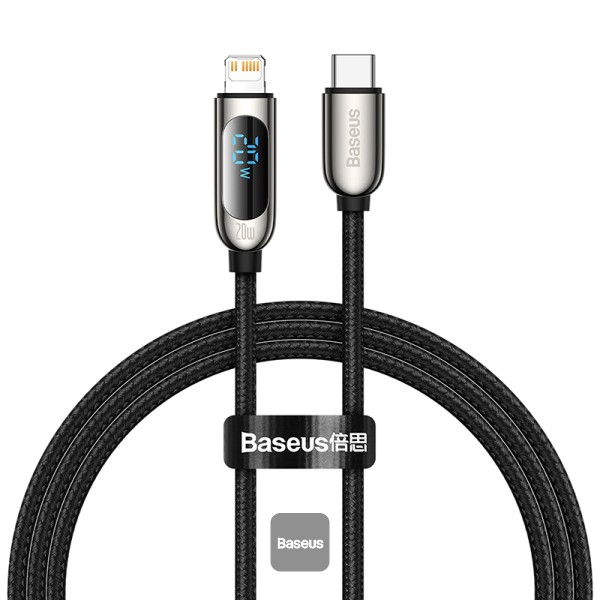 Baseus Display Fast Charging Data Cable Type-C to IP 20W (1m) Black  BASEUS NIGERIA