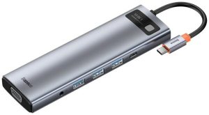 Baseus CAHUB-CT0G Metal Gleam Series 11-in-1 Multifunctional Type-C HUB Docking Station Gray
