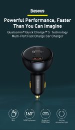 Baseus Multi-Port Fast Charge Car Charger C+C+U 160W