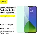 Baseus Full Coverage Tempered Glass Screen Protector for iPhone 12/12 Pro 6.1" – Anti-Blue Light, 2-Pack - Image 2