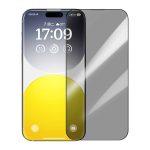 Baseus Sapphire iPhone 15 Pro screen protector - privacy tempered glass with built-in dust filter
