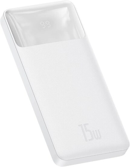 Baseus Bipow 10000mAh Power Bank 15W White - Digital Display Fast Charge