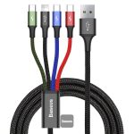 Baseus 4 in 1 USB to Lightning, Dual Type C and Micro Charging Cable Data Sync for iPhone Samsung s9 s8 Plus Note 9 8