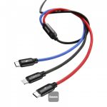 Baseus Three Primary Colors 3-in-1 Cable USB For M+L+T 3.5A 30CM Black - Image 5