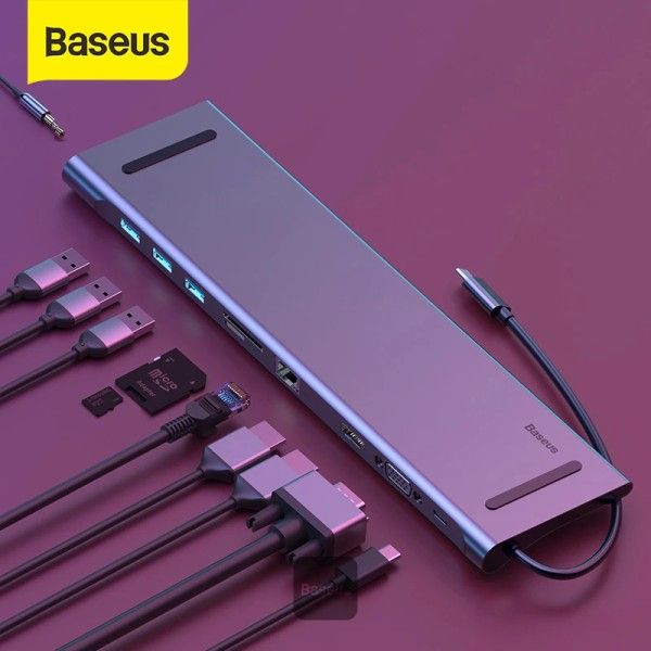 1646824073-1.jpg Baseus 10 in 1 USB Type-C Docking Station Gray CATSX-F0G - Image 1