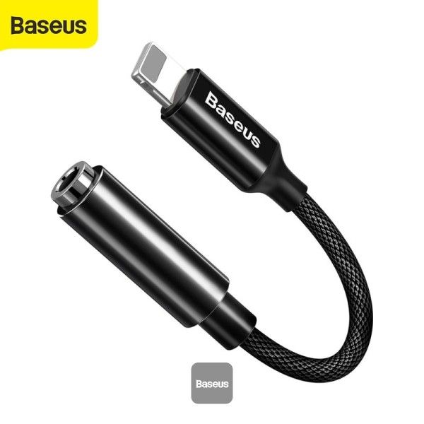 1652951135-1.jpg Baseus Male to 3.5mm Female Adapter for iPhone Quick Charger Audio Adapter L3.5 - Image 1