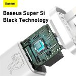 Baseus 20W PD Mini Charger Super Si 1C Wall Charger USB Type C UK and USB Type C - Lightning cable 1M White - Image 5