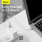 Baseus Zinc Magnetic Series iP Laptop Charging Cable Type-C to T-shaped Port 60W (2m) White - Image 5