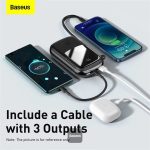 Baseus Qpow Digital Display quick charging power bank 20000mAh 20W (With IP Cable)Black - Image 3