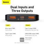 Baseus Bipow Digital Display Fast Charge Power Bank 10000mAh 20W Black Overseas Edition （With Simple Series Charging Cable USB to Micro 25cm Black） - Image 3