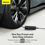 Baseus car tyre pump with auto stop inflation at preset pressure