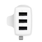 Baseus Compact Charger 3U 17W with three USB-A ports, side view