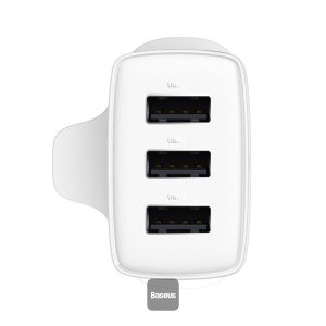 Baseus Compact Charger 3U 17W with three USB-A ports, side view