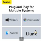 Baseus Lite Series 6-Port Type-C HUB Docking Station (Type C to HDMI+usb3,0*2+PD+SD/TF) Black (WKQX050101) - Image 5