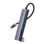Baseus Metal Gleam 7-in-1 USB-C Hub – 4K HDMI, 100W PD, USB 3.0 & SD/TF Card Reader (Space Grey) - Image 3