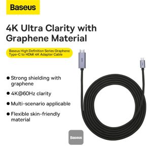 Baseus Type-C to HDMI 4K Adapter Cable with graphene shielding close-up