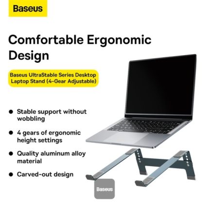 Baseus UltraStable Series Desktop Laptop Stand (4-Gear Adjustable) Space Grey