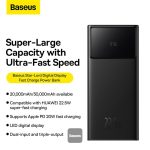 Baseus Star-Lord Digital Display Fast Charge Power Bank 20000mAh 22.5W Black（With Simple Series Charging Cable USB to Type-C 3A 0.3m Black）Overseas Edition (PPXJ080001) - Image 2