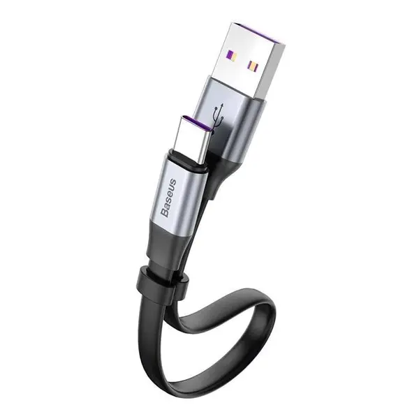 1_882aead3-75be-4c53-a8bb-921d4236bb95-963137_5000x-1.webp Baseus Simple HW Quick Charge Charging Data Cable USB For Type-C 40W 23cm Gray black - Image 1