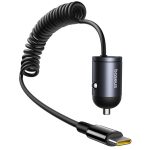 Baseus 30W USB C car charger Nigeria - Tiny Star mini charger with built-in C-to-C cable, Cosmic Black
