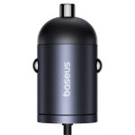 Baseus Tiny Star Mini Car Charger (C+C Cable Included ) 30W Cosmic Black (C00035001121-00) - Image 3
