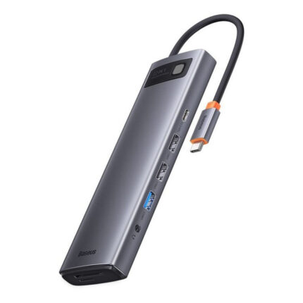 Baseus Metal Gleam Series 12-in-1 USB-C Hub Docking Station Gray