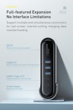 Baseus Working Station Four-Screen Multifunctional Type-C HUB Adapter （US+EU+UK)Dark gray (CAHUB-HGOG) - Image 2