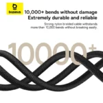Baseus Dura Series USB-A to USB-C 60W Fast Charging Cable 1m, Black/Gold - Image 3