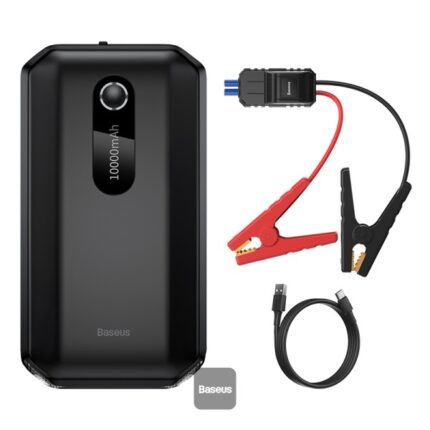 Baseus car jump starter power bank 10000mAh in Cluster Black with jumper cables