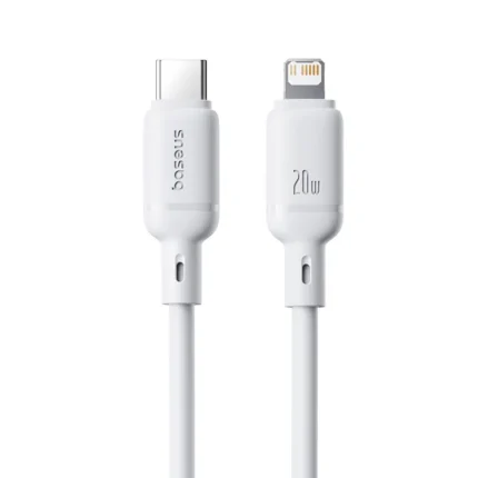 Baseus Silky Series USB-C to Lightning fast charging cable in Moon White, 1 meter length