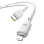 Baseus Silky Series USB-C to Lightning fast charging cable, 1m, Moon White - full cable view