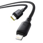 Baseus USB-C to Lightning cable connector close-up, Cluster Black