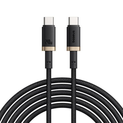 Baseus 240W USB-C to USB-C Cable - Dura Series fast charging data cable, Gold Black, 1 meter