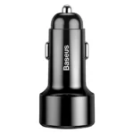 Baseus 45W Dual QC Fast Car Charger dual USB-A ports close-up