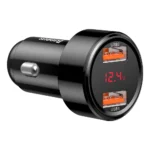 Baseus 45W Dual QC Fast Car Charger LED voltmeter display