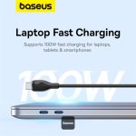 Baseus Pudding Series USB-C to USB-C 100W Fast Charging Cable 2M Cluster Black - Image 3