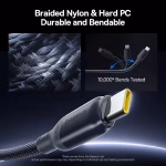 Baseus PicoGo 240W USB-C to USB-C Fast Charging Cable 1M Cosmic Black - Image 4