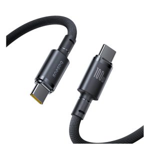 Baseus 100W USB-C cable braided connector close-up