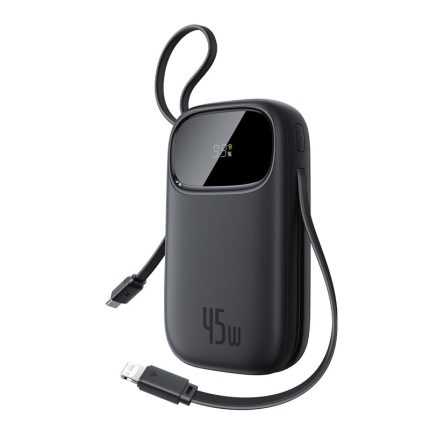 Baseus EnerFill FC31 power bank 20000mAh 45W with built-in Type-C and Lightning cables, Cosmic Black