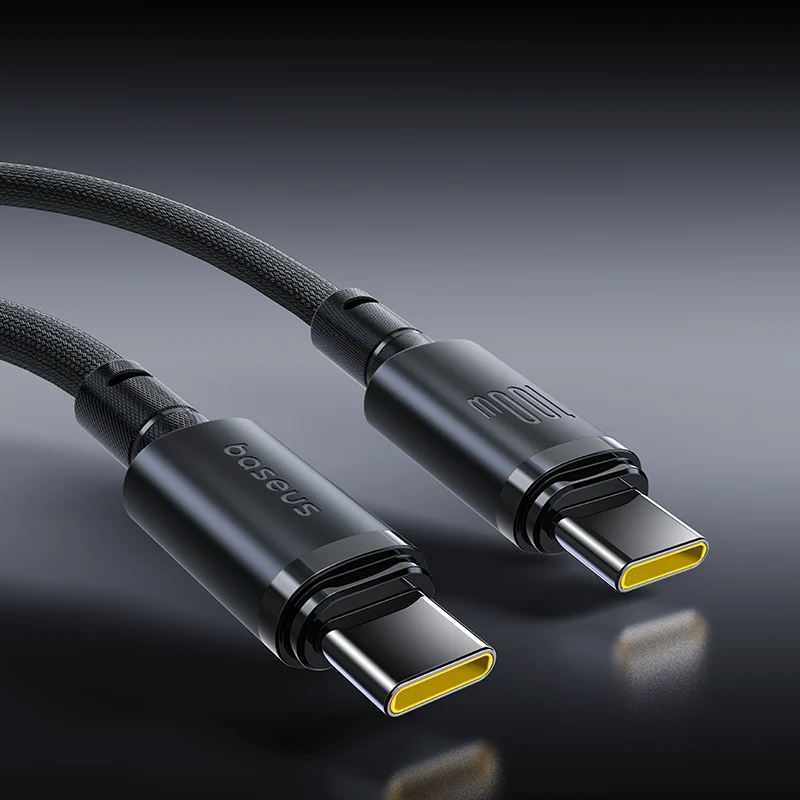 Baseus New Braided 100W USB-C to USB-C Fast Charging Cable Cosmic Black 2M - Image 1