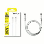Baseus New Braided USB-C to USB-C 100W Cable 2M White - Image 4