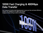 Baseus New Braided 100W USB-C to USB-C Fast Charging Cable Cosmic Black 2M - Image 4