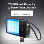 Baseus FC51 power bank 20000mAh capacity charging a smartphone