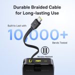 Baseus power bank charging up to 3 devices with built-in cable, USB-C and USB-A ports