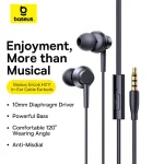 Baseus Encok HZ11 earphones product poster with 10mm driver and mic features