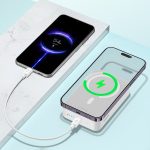 Baseus EnerFill FM41 power bank charging a phone with the included USB-C cable